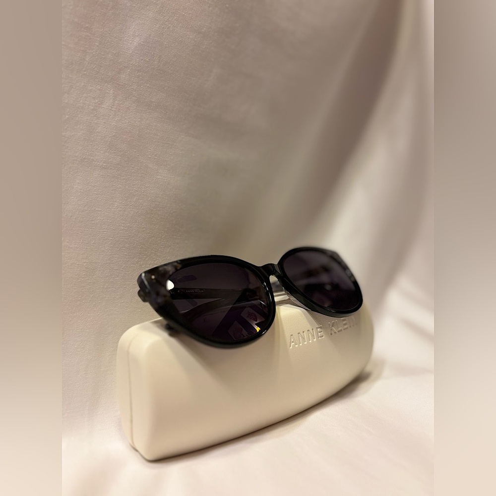 Brand New Anne Klein Chic Black Sunglasses & Case